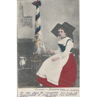 CPA Elsässerin - Alsacienne Costume Alsacien Folklore  1900